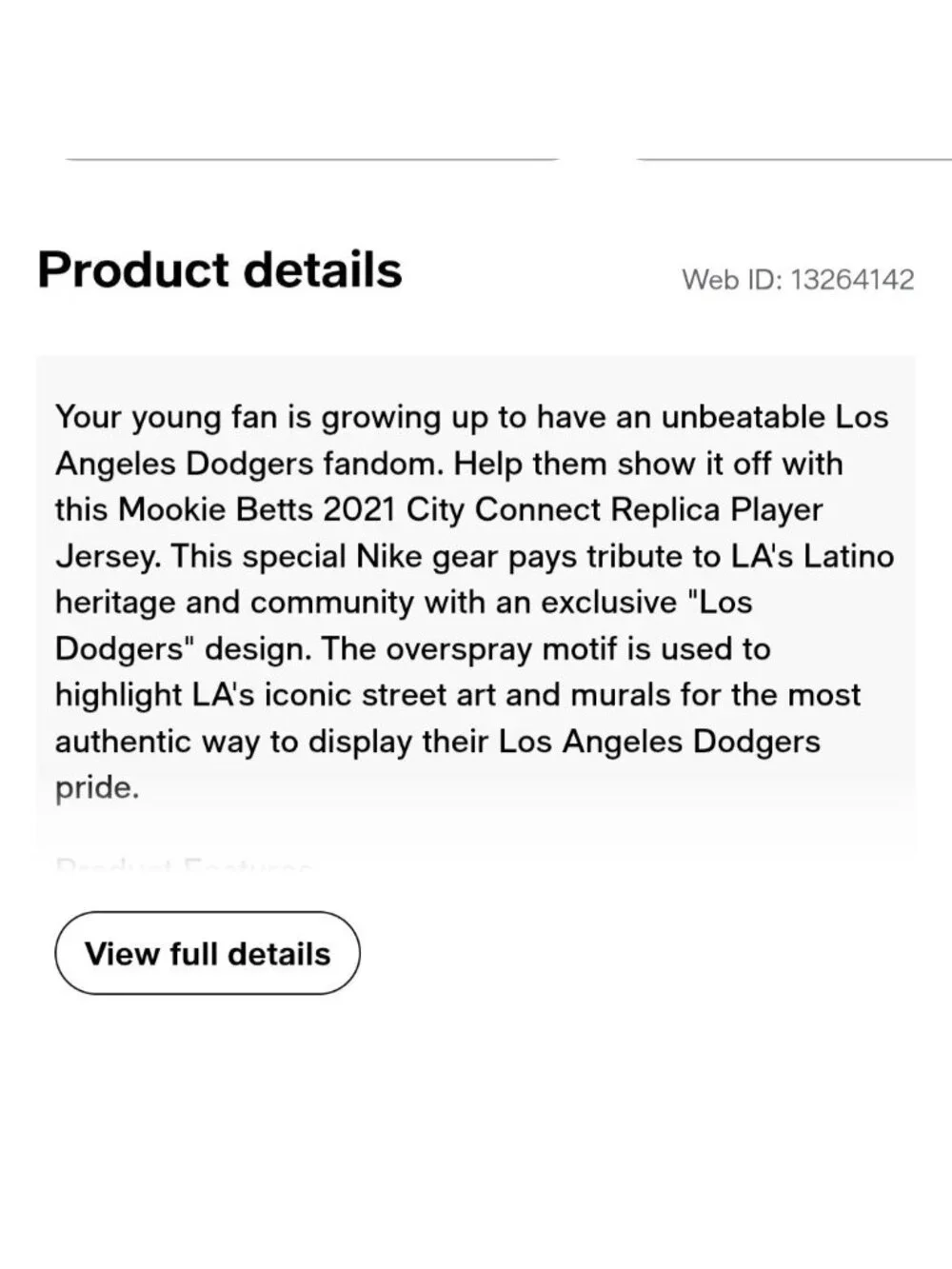 Nike Youth Los Angeles Dodgers Mookie Betts Jersey 2021 Size Youth L